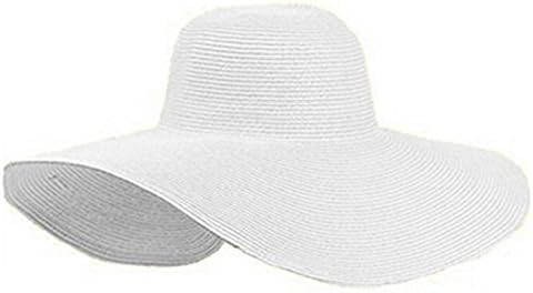 Beach Hat,Fortan Summer Women Foldable Wide Large Brim Floppy Sun Straw Hat Cap (White )