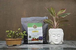 Shehri Kisaan Natural Organic NPK Substitute and Soil Conditioner Enriched Mix Vermicompost with Cocopeat for all Indoor, Outdoor Plants and Pots -2 kg Pack