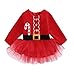 Produktbild ALLAIBB Kleines Mädchen Weihnachtsmann Kostüm Rotes Tutu Langarmkleid 1-5 T Size 110 (Rot)