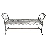 bancos de hierro forjado y madera Longitud: 130 cm. La Grande Prairie - Banco de Hierro Forjado para Exterior (130 x 43 x 64 cm)