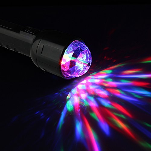 2 in 1 3W Kristallball-Effekt-Licht LED-Rundumbühnenbeleuchtung für Disco DJ Party und tragbaren aufladbaren Taschenlampe für Camping Wandern Schwarz - 5