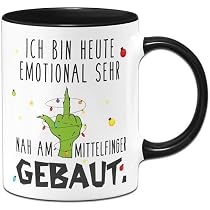 Tasse Grinch - 'All I Want For Christmas Is Ruhe!' - Lustige Weihnachtstasse Beidseitig Bedruckt, Spülmaschinenfest, 330 Ml, Grün