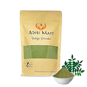 Aditi mart Natural Indigo Powder for Hair Black Colour, Avuri Leaf Powder, Neela Amari, Neel Patti, Neelayamari, Neli Aku -227 Gms