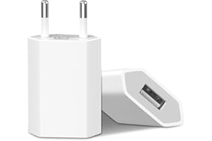 BENSN 2er Pack Stecker für USB Ladekabel, USB Ladegerät 5W, Slim Ladestecker Netzteil 5V 1A, Netzstecker Adapter, Steckdosenadapter für iPhone Tablets, eBook Reader, Xperia, MP3, Smartphone Charger