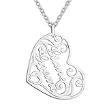 Soufeel Collier Pendentif Deux Prenoms Personnalisé avec Coeur en 14K Or Rose Plauqé Argent 925 pour Femme Homme Cadeau Fille Anniversaire Marriage Famille Maman