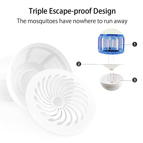 Insektenvernichter Elektrisch Ultravioletter LED Insektenlampe Indoor Mückenfalle Mücken Beseitiger Insektenfalle UV Mückenlampe mit Ventilator, Frei von Chemikalien für zu Hause von Fochea - 7