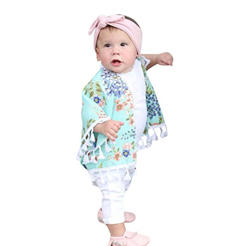 Preisvergleich Produktbild Mutter und Tochter Kleid, Oyedens Partnerlook Familie Shirtkleid Strandkleid Summer Dress Freizeitkleid Mädchen Kleider Damen Baby Outfit Mädchen Matching Familien Kleidung (100, Grün)
