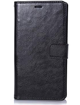 Huawei Ascend P8 Lite Hülle Leder Flip Etui Case Echt,Nnopbeclik® PU Leather Case Handytasche Glitzer Strass Schutz...