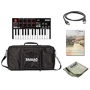 Akai MPK Mini Play Mini Controller Keyboard with Built-in Speakers With Btwig Software, Polishing Cloth, Gigbag & Ebook