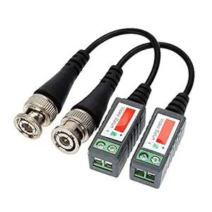 Taapsee 2 Pieces CCTV Passive Video Balun Transmitter & Transceiver with Cable for 1080P TVI/CVI/TVI/AHD/960H DVR Camera CCTV System, No Power Required (Screw_Type)