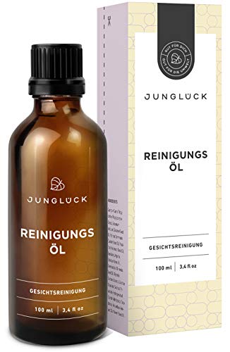 Junglück veganes Reinigungsöl | 100 ml im Braunglas | Für ein spürbar reineres Hautbild, mit belebender & erfrischender Wirkung | Natürliche & nachhaltige Kosmetik made in Germany