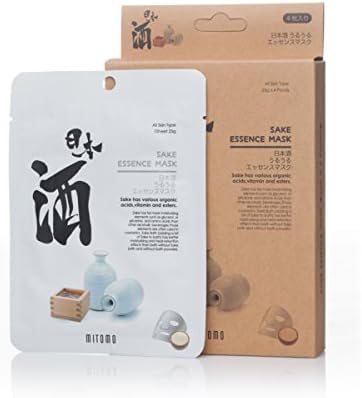 MITOMO Sake Essence Masks (pack of 6 sheet masks) Sake has various organic acids, vitamin and esters. Sake Bath has better moisturizing and heat-retention effects than bath without Sake.