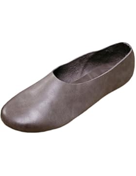 Vogstyle Damen Geschlossene Ballerinas klassische Lederschuhe Loafers Slip-Ons