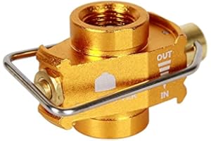 Clickinline Camping Gas Saver Plus Gas Converter Shifter Refill Flat Tank Conversion Adapter Camping Gas Adapter Valve,Golden