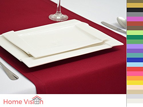 EDLE TISCHLÄUFER TISCHDECKE TISCHTUCH TISCHWÄSCHE PFLEGELEICHT 40 FARBEN (Weinrot 13, 40x180cm)