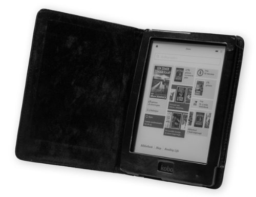 Die original GeckoCovers Luxus Kobo Aura HD Hülle Case Tasche Cover mit auto ‚wake-up/sleep‘ Funktion in der Farbe – Im praktischen Buchstyle und Magnetverschluss (Kobo Aura Echtleder schwarz) - 3