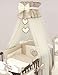 5 Piece Baby Cot / Bed Bedding Set - Hearts (COT BED 140 x 70cm, Beige)