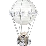 babyzimmer lampe mädchen pasito a pasito Ballonlampe Bär Vichy Karo grau