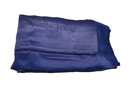 White Lotus Anti Aging - Funda de almohada de seda antienvejecimiento - Individual, azul pour - Imprescindible para un sueño reparador - Prevención de las arrugas y la caída del cabello - 100 % seda - dura 1 año