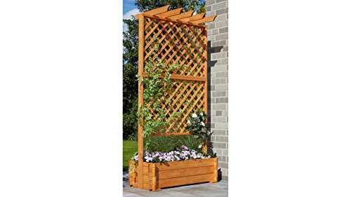 PROMADINO Holzspalier Pergola mit Rankkasten 140x200 cm 1 Stk., 200 cm