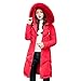 Produktbild Frauen Parka Mantel Lang Parkajacke, Sunday Damen Mode Kapuzemantel Faux Fur Einfarbig Wintermantel Dicker Trenchcoat Warmeparka Steppjacke Outerwear