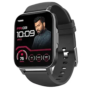 TAGG Verve NEO Smartwatch with 1.69 Large Display, Real SPO2, and Real-Time Heart Rate Tracking, 10 Days Battery Backup, IPX68 Waterproof|| Black, Standard