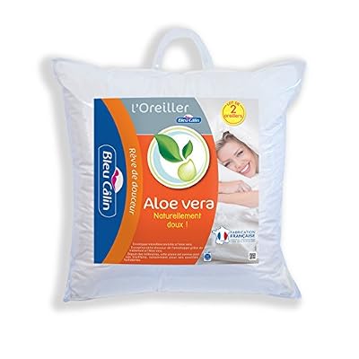 Bleu Câlin Lot de 2 Oreillers Aloe Vera Doux Blancs 60x60 cm OAVH