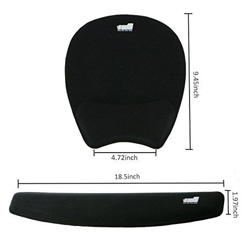 Kit Teclado ergon  mico y rat  n EEEKit con espuma con efecto memoria Resto de mu  eca Mousepad  Ultra suave Pad de teclado  Wrist Rest Pad Kit 