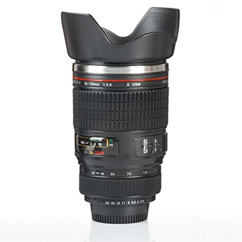 Doppelwandige Edelstahl Tasse Kameraobjektiv Kaffeebecher Kaffeetasse Objektiv Iso-Becher - 3