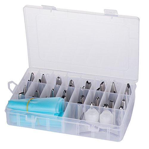 ZeWoo 32 Spritztüllen Set, Kuchen, Plätzchen, Keksen und Torten Deko Decorating Tools aus Edelstahl Icing Piping Düsen Kuchen Dekoration Tipps DIY Werkzeug