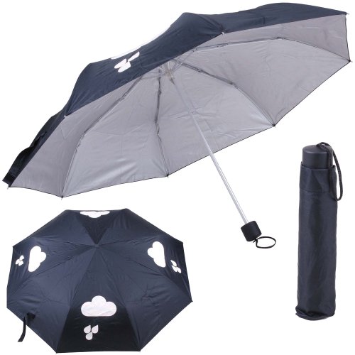 Promobo - Parapluie Magique Luxe Change de couleur sous la Pluie Noir
