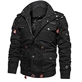 Honestyi Herren Winter Cashmere verdickter Taschenbaumwollmantel Outwear atmungsaktiver Mantel(Armeegrün,Schwarz,Khaki,M/4XL)