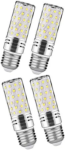 Daylight White 120W Incandescent Bulbs E27 LED Corn Bulbs 15W 6000K Equivalent 1500Lm, Non dimmable Small Edison Screw Candle Bulb, Candelabra Light Bulbs (4 pcs)