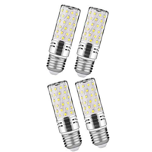 Daylight White 120W Incandescent Bulbs E27 LED Corn Bulbs 15W 6000K Equivalent 1500Lm, Non dimmable Small Edison Screw Candle Bulb, Candelabra Light Bulbs (4 pcs)