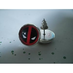 Deadpool - Marvel Ohrringe / Chips für Ohren / keychain / Manschettenknopf / Halskette, die darstellen