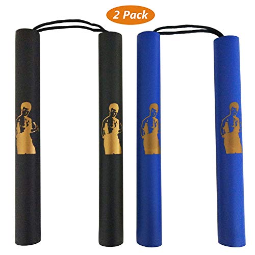 Fayscingo 2 Pack Nunchakus en Mousse Nunchucks Pratique de Sécurité Rembourré Arts Martiaux Nunchucks pour Enfants et Débutants