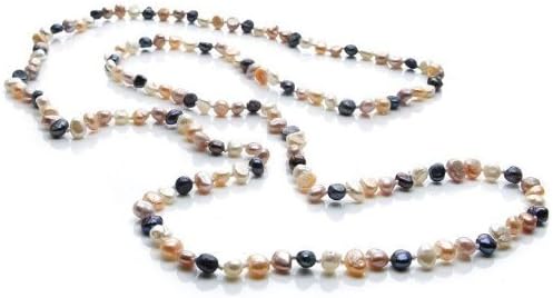 Silvity 873701-20 Genuine Pearl Chain 120 cm 0.4 - 0.7 mm Freshwater Pearls White / Pink / Purple Long Freshwater Pearl Chain