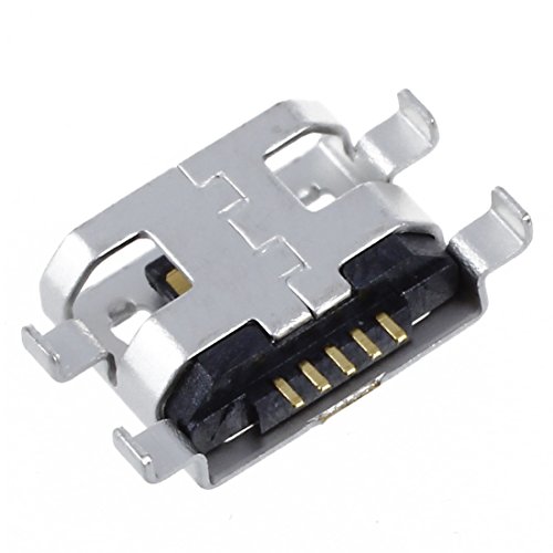 Buchse Anschluss – SODIAL(R) 10Stueck Typ B Mikro USB 5Pin Buchse Ladegeruet Mount Buchse Anschluss fuer Buchse Silbern - 4