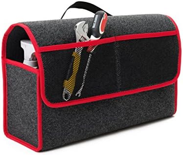 Car Boot Tidy 50x16x21 with Velcro Fastener Organiser Tool Bag Car Bag Toolbag made of reinforced polymer Material in 6 different colours Trim and High-Quality Carpet Fabric