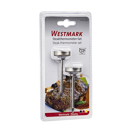 Westmark 2 Garpunkt-Anzeiger für Steaks, Länge: 7 cm, Mit Kerntemperatur-Anzeige, Rostfreier Edelstahl, Steakthermometer, Silber/Schwarz, 12482280 - 2