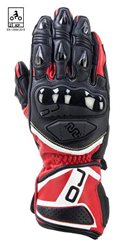Preisvergleich Produktbild Guanti Feat In Pelle Rinforzati Ce Black-red