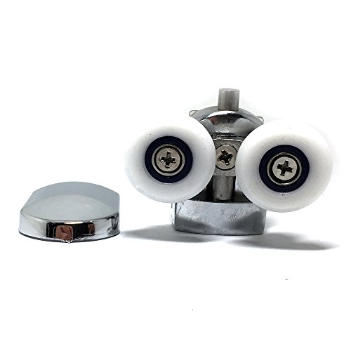 Replacement Shower Door Fixing Wheels in Chrome 2x Top 2x Bottom
