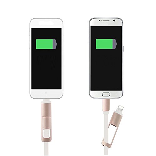 CJbrother 2 in 1 Micro USB und 8 Pin Anschluss! Ausziehbares Roll up Ladekabel Daten Kabel Gummi für iPhone, iPad, iPod / Samsung, HTC, LG, Sony etc. - 6