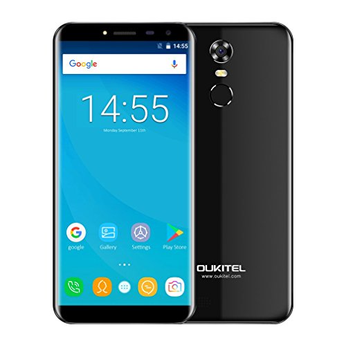 OUKITEL C8 3G Smartphone Android 7.0 5.5Zoll FHD Gorilla Glasschirm 2GB RAM+16GB ROM 3000mAh Akku 5MP Frontkamera+13MP Hauptkamera 1280 * 624 Pixel Fingerabdruck 12V/2A Flash Charge 1,3 GHz Quad Core Dual-SIM (Schwarz)