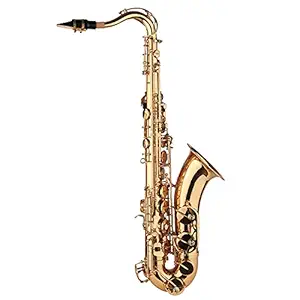 Saxophone Bb B-Flat Tenor Saxophone Gold-Plated Sax with Mouthpiece Carrying Case Neck Strap Cleaning Cloth Brush for Musicians Beginners