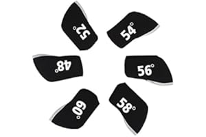 Dwawoo 6Pcs Golf Club Cover, Golf Iron Headcover Cloth Golf Putter Protect Cover Golf Club Accessory(Black)