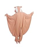 Honeystore Adult Pyjama Cosplay Tier Onesie Body Nachtwäsche Kleid overall Animal Sleepwear Erwachsene Braun and Elfenbein S - 