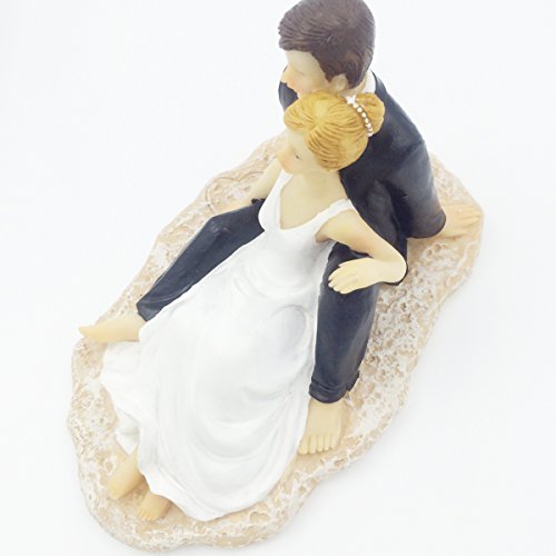 E-muse Faulenzen am Strand Braut und Bräutigam Hochzeits-Tortenfigur Cake Topper die Hochzeitstorte - 4