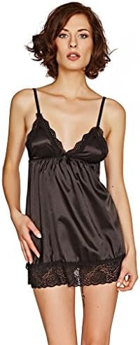 Mio Sexy Martini Black Satin Chemise B2630 Large/X-Large