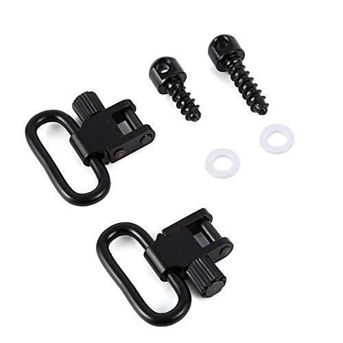 Tbest Sling pivots Sling vis Goujons, Acier Noir Quick Amovible QD Sling pivotant Accessoire pour la Chasse Tactique de tir